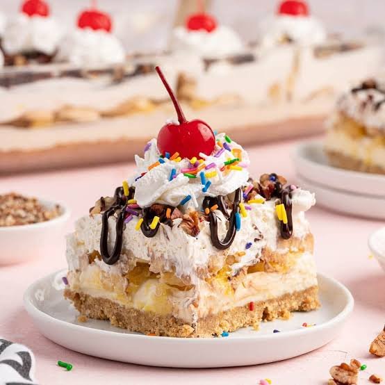 Banana Split Smores Ice Cream Cake