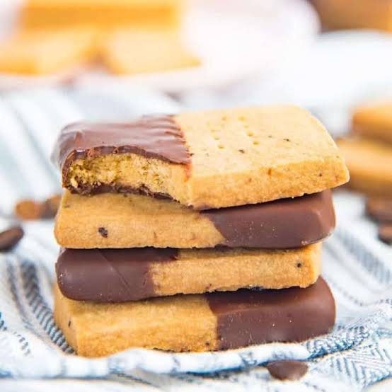 Buttery Chocolate Dipped Espresso Cookies