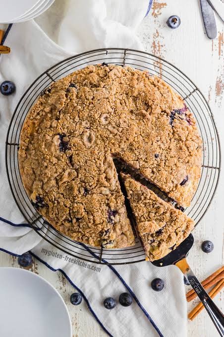 Homemade Gluten Free Blueberry Coffee Cake