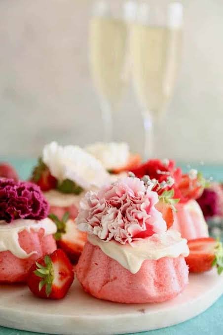 Homemade Pink Champagne Mini Bundt Cakes