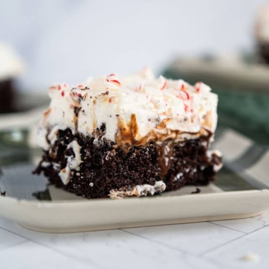 The Best Double Mint Chocolate Poke Cake