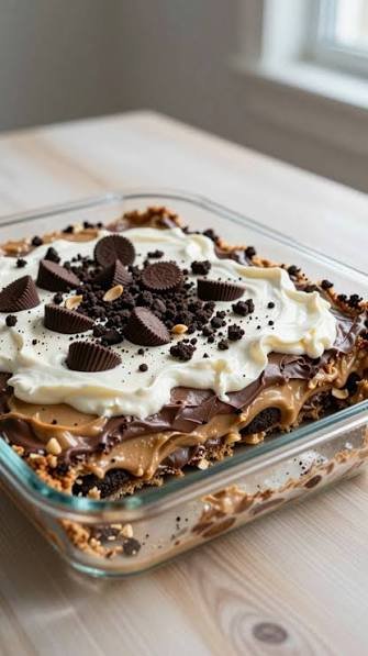 Easy Chocolate Peanut Butter Cup Lasagna
