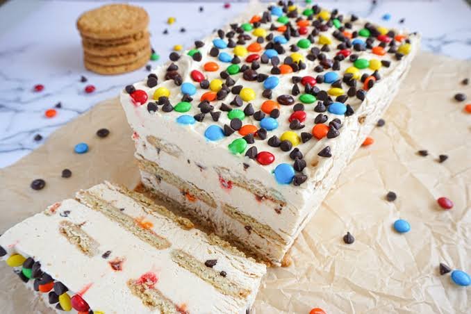 No Bake Monster Cookie Icebox Cake