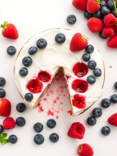 Patriotic Red White And Blue Poke Cake