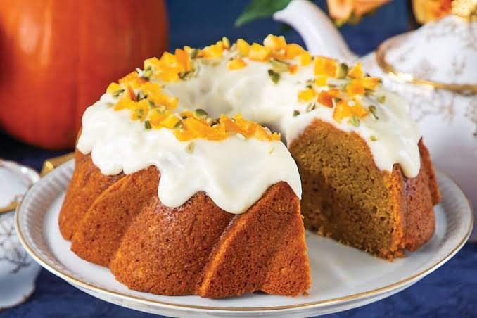 Pumpkin Cake With Honey Mascarpone Frosting
