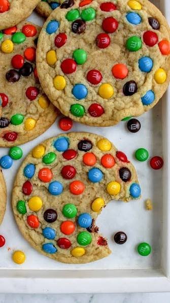 Soft And Chewy M&M Cookies 2